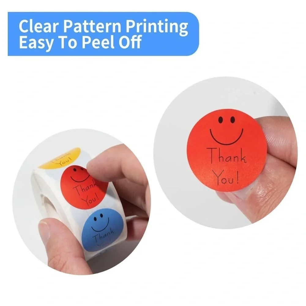 100 Count - Colorful Smiley Face Stickers, 1 inch